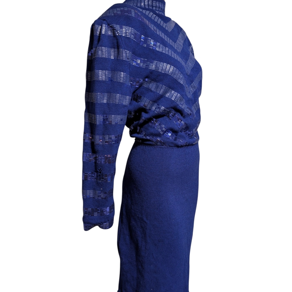 Vintage Royal Blue Knit Two-Piece Set